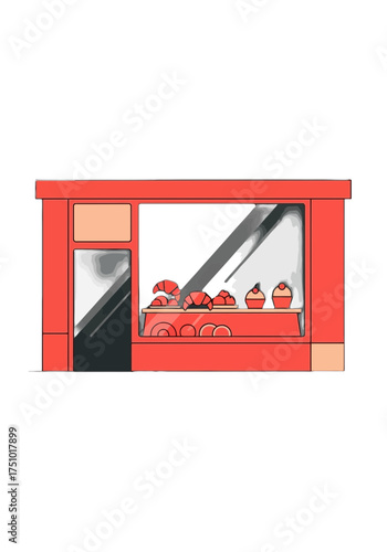 Minimalist Flat Design Bakery Shop Facade
