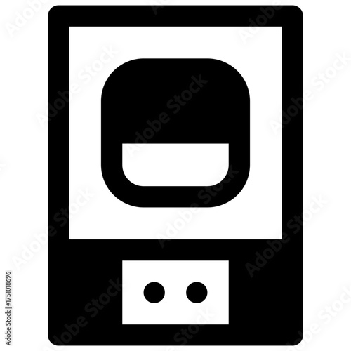 Incubator. Outlined stroke vector icon with black-filled details.