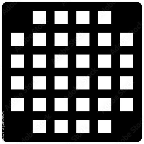 Wire gauze. Outlined stroke vector icon with black-filled details.