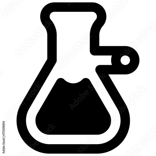 Vacuum flask. Outlined stroke vector icon with black-filled details.