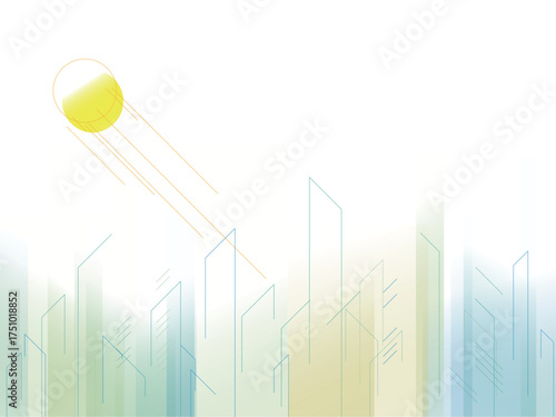 Daily A044 fresh city use the light blue and green building show the fresh feeling vector illustration graphic EPS 10
