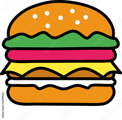 burger vector illustration  isolated on white