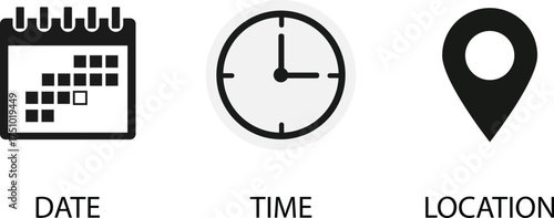Date time location event planning schedule appointment info