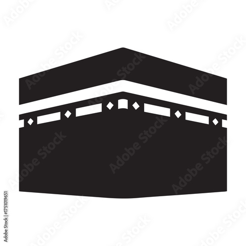 Kaaba Mecca Islamic Landmark Holy Place Muslim Religion Black Icon