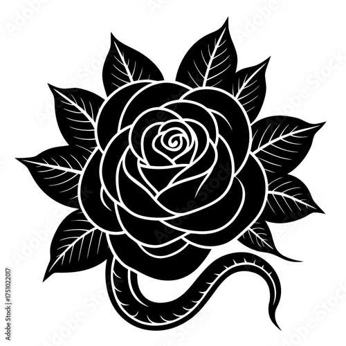 black and white rose flower