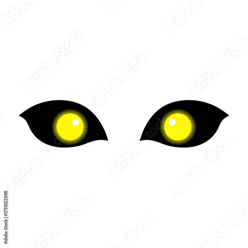 Eerie glowing orbs peering from the abyss offering a stylized visual encounter