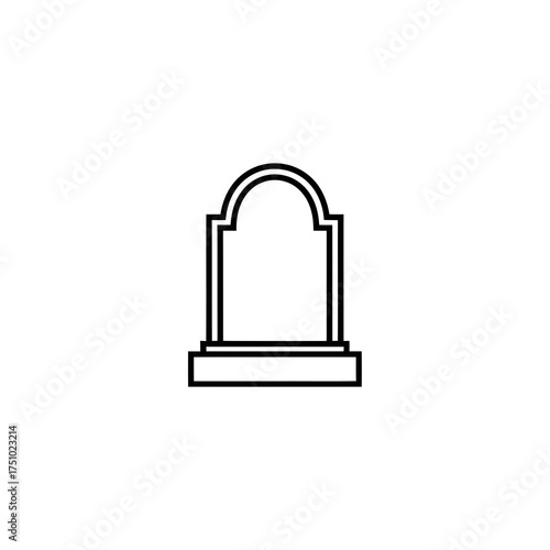 Minimalist tombstone line art illustration providing a visual representation of mortality