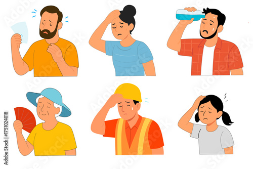 Vector illustration of people in summer