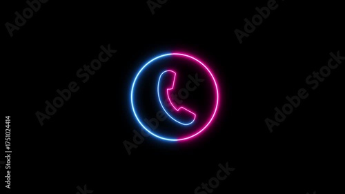 Wallpaper Mural Phone call with various styles.Green neon on black background with green light Torontodigital.ca