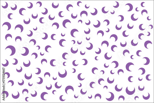 Purple Crescent Moon Pattern on White Background Celestial Design