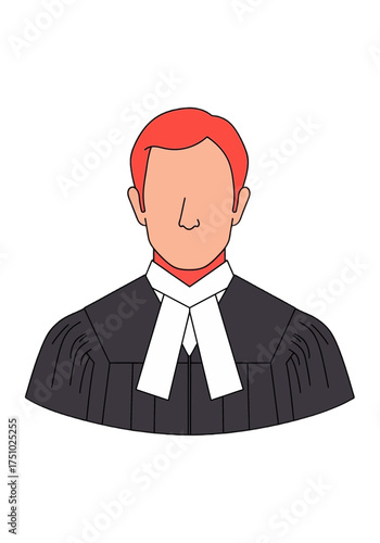 Minimalist Flat Vector Illustration of a Judge or Lawyer