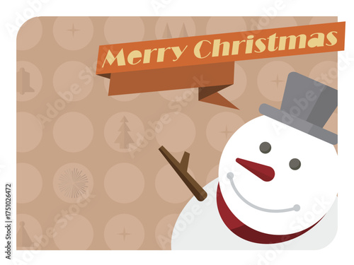 Cute round graphic A002 Snowman say merry christmas Show Christmas greetings vector illustration graphic EPS 10
