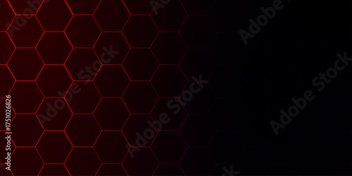 Geometric Technology black Hexagon Background, Abstract background with hexagon, modern abstract vector polygonal pattern. medical concept. Vector for banner and business.