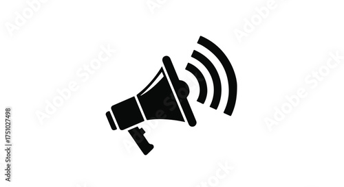 Loudspeaker icon broadcasting a loud sound