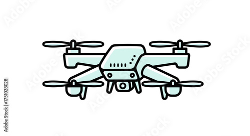 Drone icon with rotor illustration, vector style design for modern aerial technology