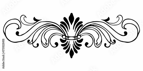 Vintage swirl ornament. Elegant decorative flourish elements, classic calligraphic baroque accents and swirly cursive shapes. Vector isolated set