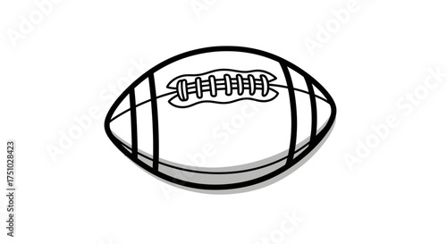 Stylized American Football Illustration with Bold Outline and Minimalist Design Approach