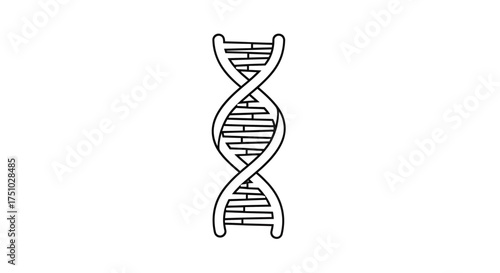 Stylized depiction of DNA double helix structure on a clean white background