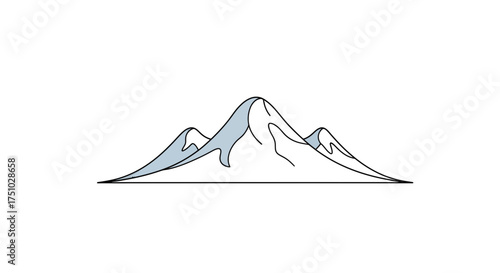 Stylized mountain range illustration capturing serenity and minimalist design appeal
