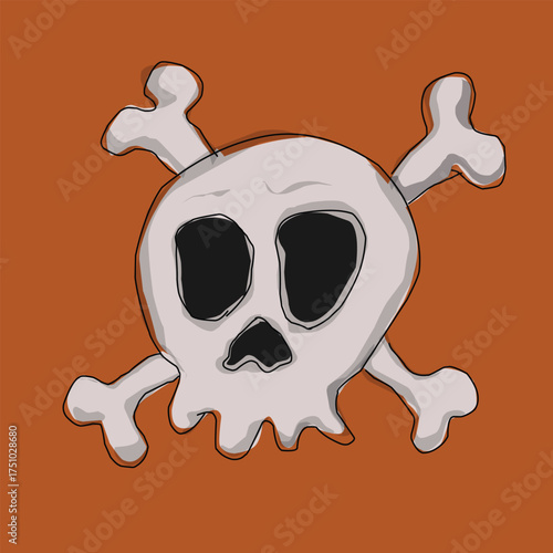 Skull with cross bones illustration.eps