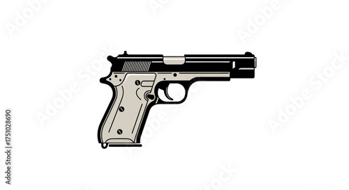 Stylized pistol illustration depicting safety, security, and graphic representation
