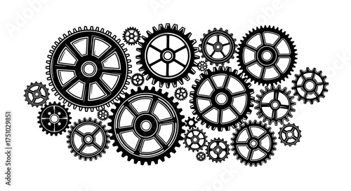 Intricate Interlocking Gear System: A Visual Representation of Mechanical Engineering