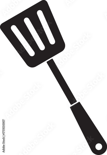 kitchen spatula silhouette icon, spatula icon, spatula representing cooking and grilling 