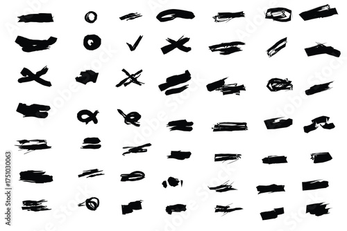 set of brush stroke.eps