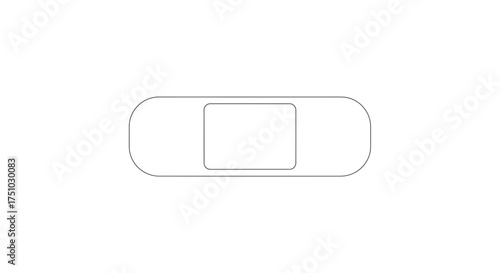 Minimalist contour drawing of an adhesive bandage offering a clean and versatile symbol