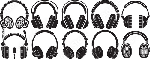 Headphone Silhouette Collection for Streaming and Podcasting