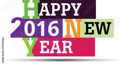 2016 – Bold Year Typography and Vintage Number Design