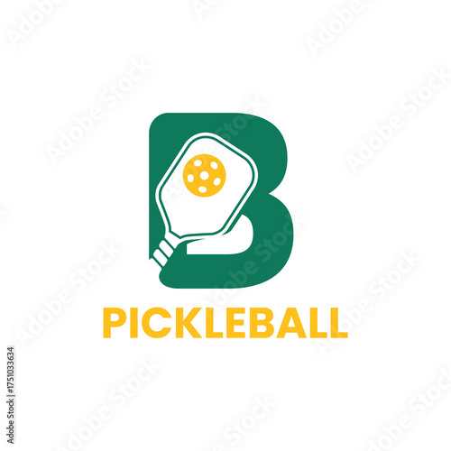 Pickleball Logo Design. Minimalist and Modern. Vector illustration