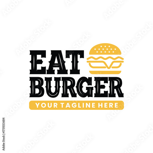 Burger Logo Design. Minimalist and Modern. Vector illustration