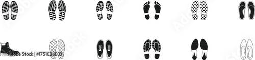 footwear footprints vector set for every occasion including boots, heels, sandals, and sneakers for designs