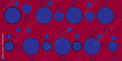 Polka Dot Graphic. Random Spot Circle. Black Vector Background Paint. Black Geometric Vector Fun. Pattern Flat Circle Dot. Seamless Blob Circle. Geometric Polka Dot Concept. red Background