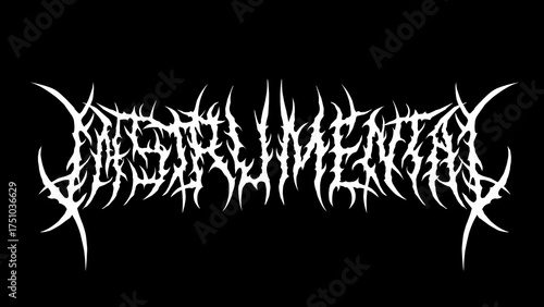 instrumental, text typography, lettering metal style vector design for t-shirt print apparel