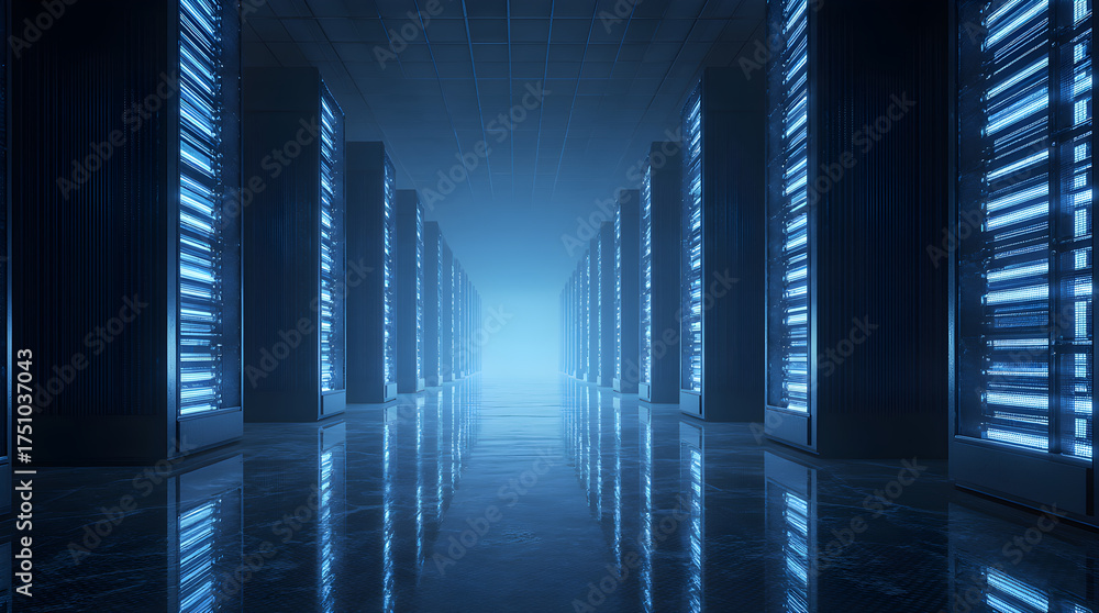 Fototapeta premium Cloud Technology Data Center upscaled