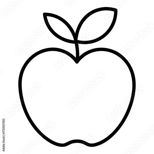 Apple Outline Line Art