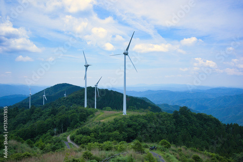 上矢作風力発電所 風の森展望台の風車
