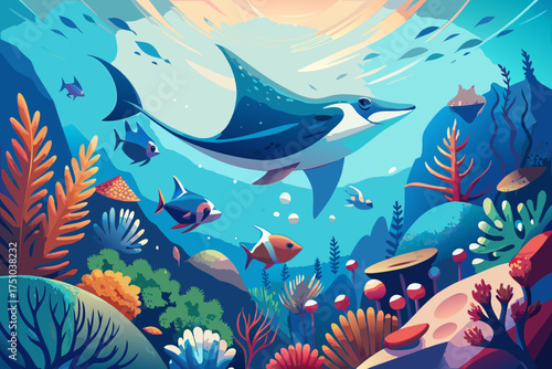 coral reef and fishes