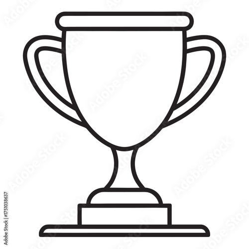 Champion trophy cup outline vector icon