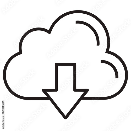 Download cloud outline vector icon