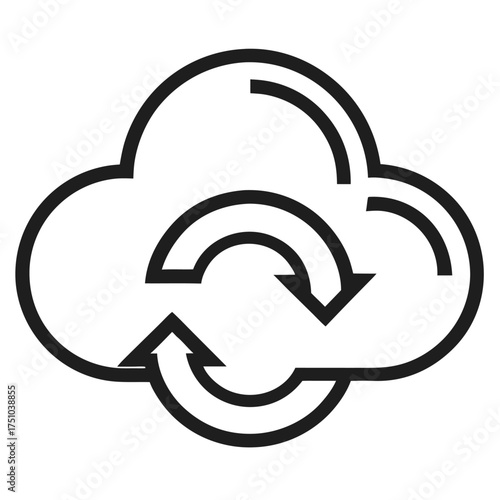 Sync cloud outline vector icon