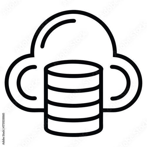 Storage cloud outline vector icon