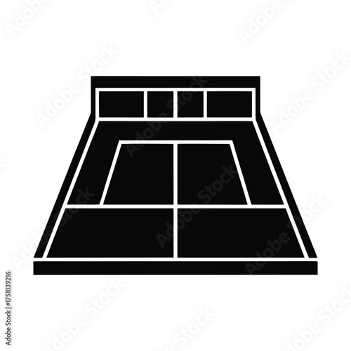 Illustration of a meticulously designed sports court, ideal for recreational activities and professional athletic competitions