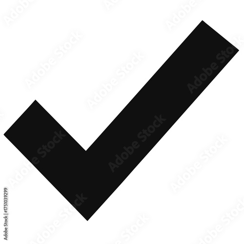 Checkmark vector clean black silhouette design white background