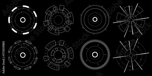 Sci fi futuristic user interface, HUD, Technology abstract background , Vector illustration	
