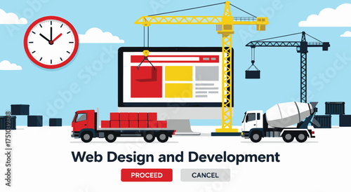 web design and development under construction concept