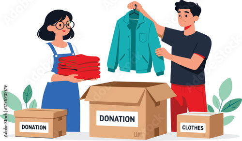 couple donating clothes to charity