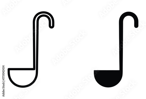 WebServe up deliciousness with these simple and elegant ladle icons, perfect for culinary designs, restaurant menus, or cooking blogs, adding a touch of sophistication to your food-related projects